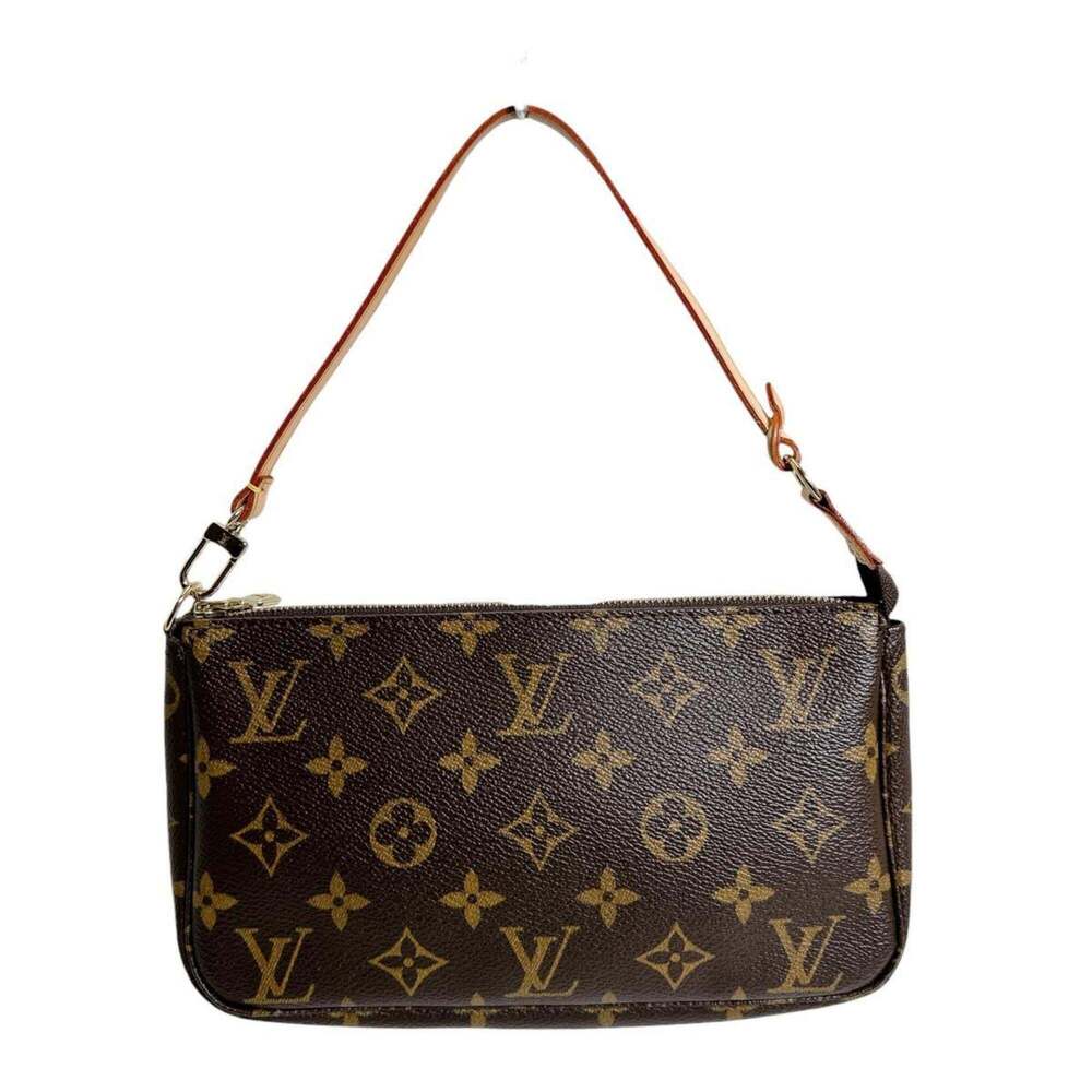LOUIS VUITTON Authentic Brown Monogram Canvas Pochette Pouch - Picture 2 of 13